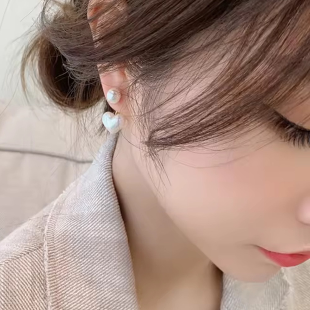 Heart Shaped Pearl Earrings